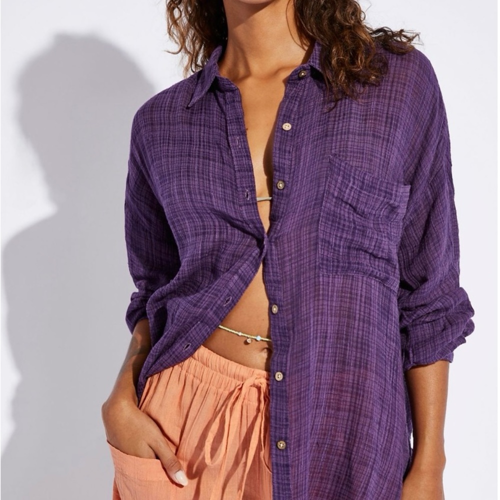 Free People Purple Gisabelle Shirt